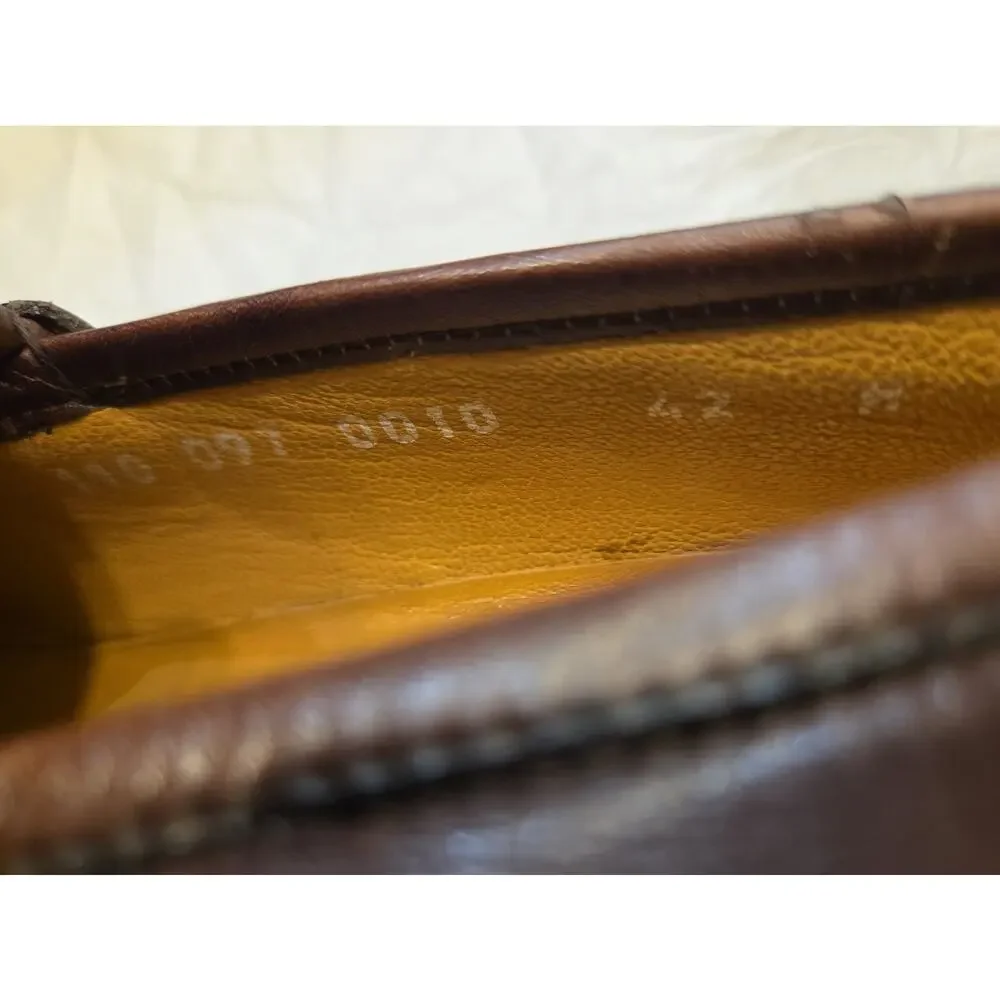 GUCCI 1953 Brown Leather Gold Horsebit Loafer, Sz UK 8, US 8.5 Eu42